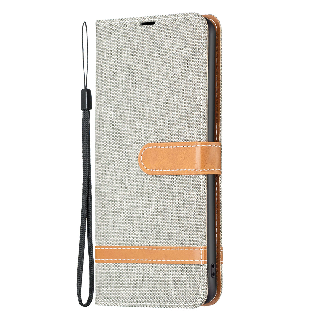 Til Samsung Galaxy A24 4G splejsning PU læder telefoncover Jeans Stof telefonetui med stativ tegnebog Til Samsung Galaxy A24 4G splejsning PU læder telefoncover Jeans Stof telefonetui med stativ tegnebog